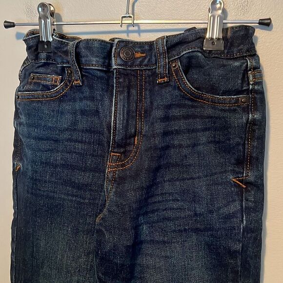 Cat & Jack Boy's Blue Straight Recto Dark Wash Stretch Denim Jeans - Picture 2 of 7